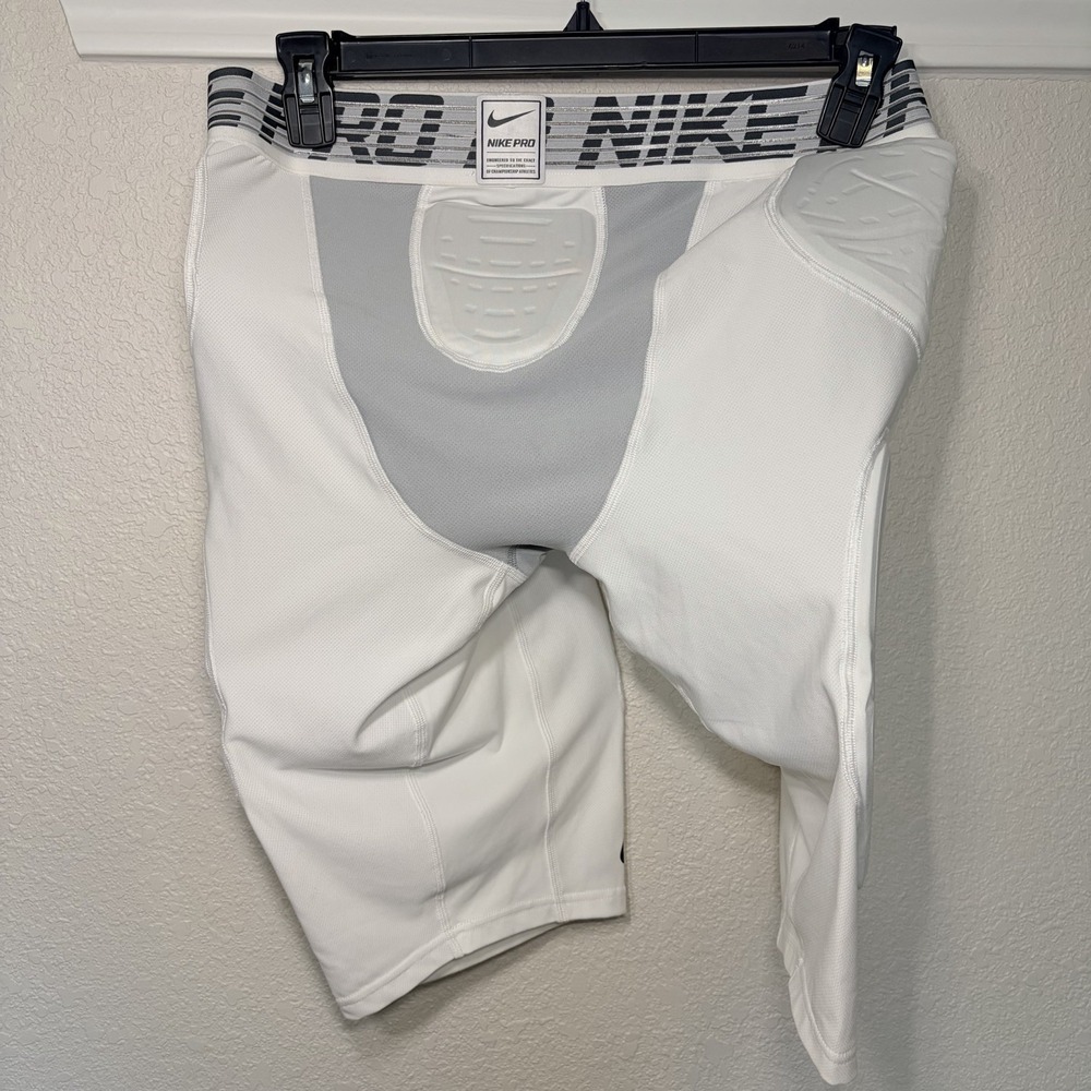 Nike Pro Padded Compression Shorts 3XL White Football Base Layer Adult Mens - Picture 2 of 6